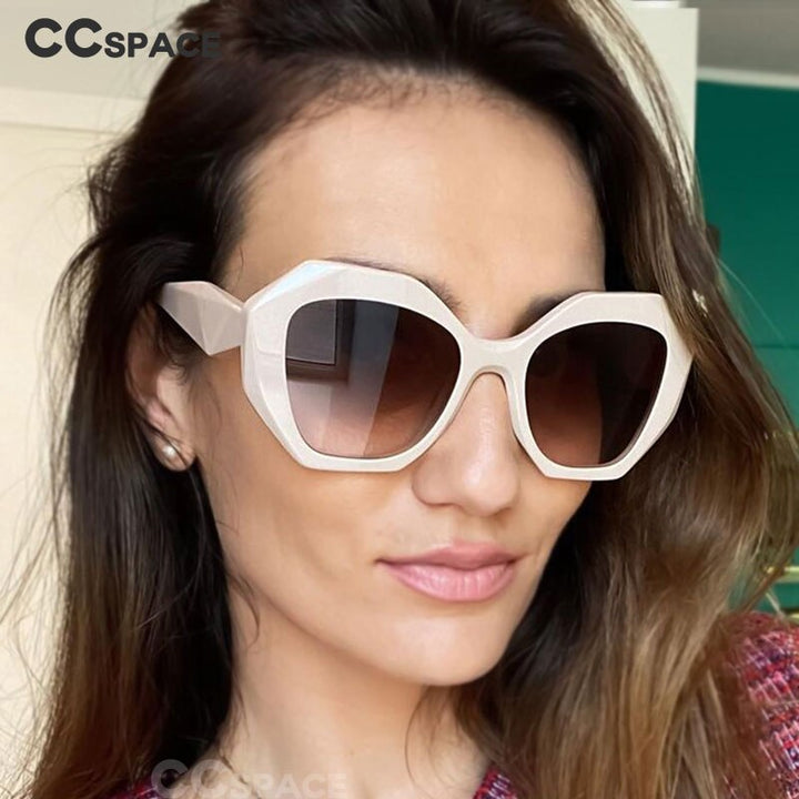 CCspace Women's Full Rim Oversized Cat Eye Square Acetate Frame Sunglasses 53378 Sunglasses CCspace Sunglasses