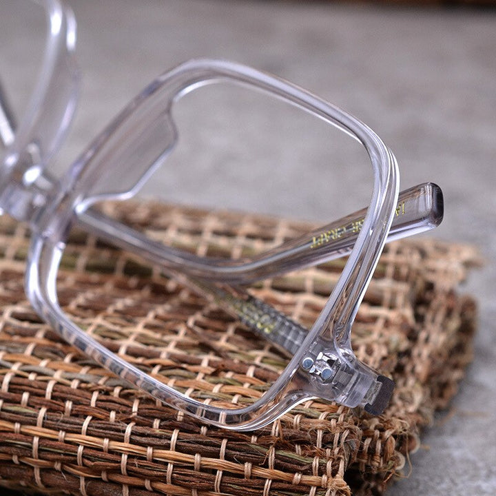 Hdcrafter Women's Full Rim Oversized Square Acetate Frame Eyeglasses Ps9105 Full Rim Hdcrafter Eyeglasses