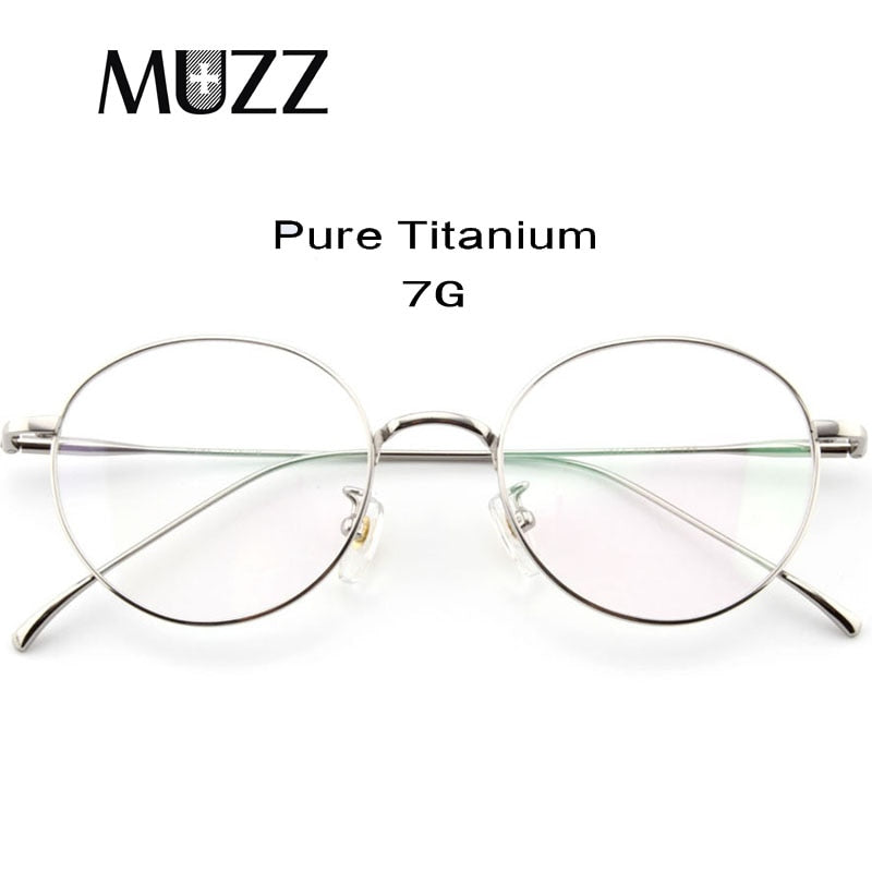 Muzz Unisex Full Rim Round Titanium Frame Eyeglasses 6144 Full Rim Muzz