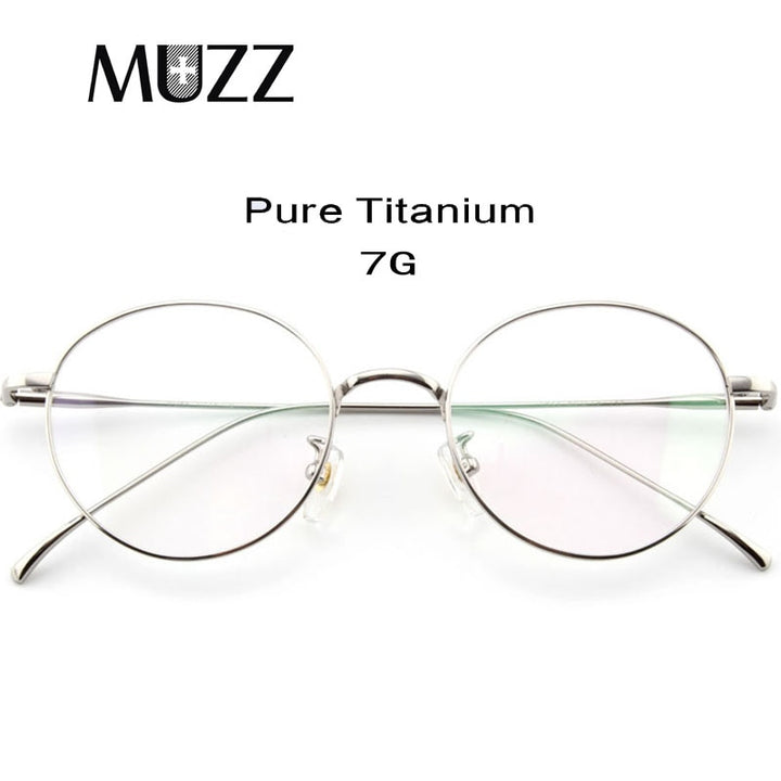 Muzz Unisex Full Rim Round Titanium Frame Eyeglasses 6144 Full Rim Muzz