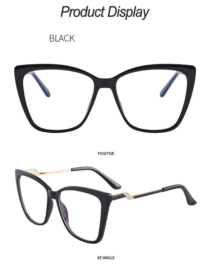 Hotony Women's Full Rim TR 90 Resin Square Cat Eye Frame Eyeglasses 7049 Full Rim Hotony