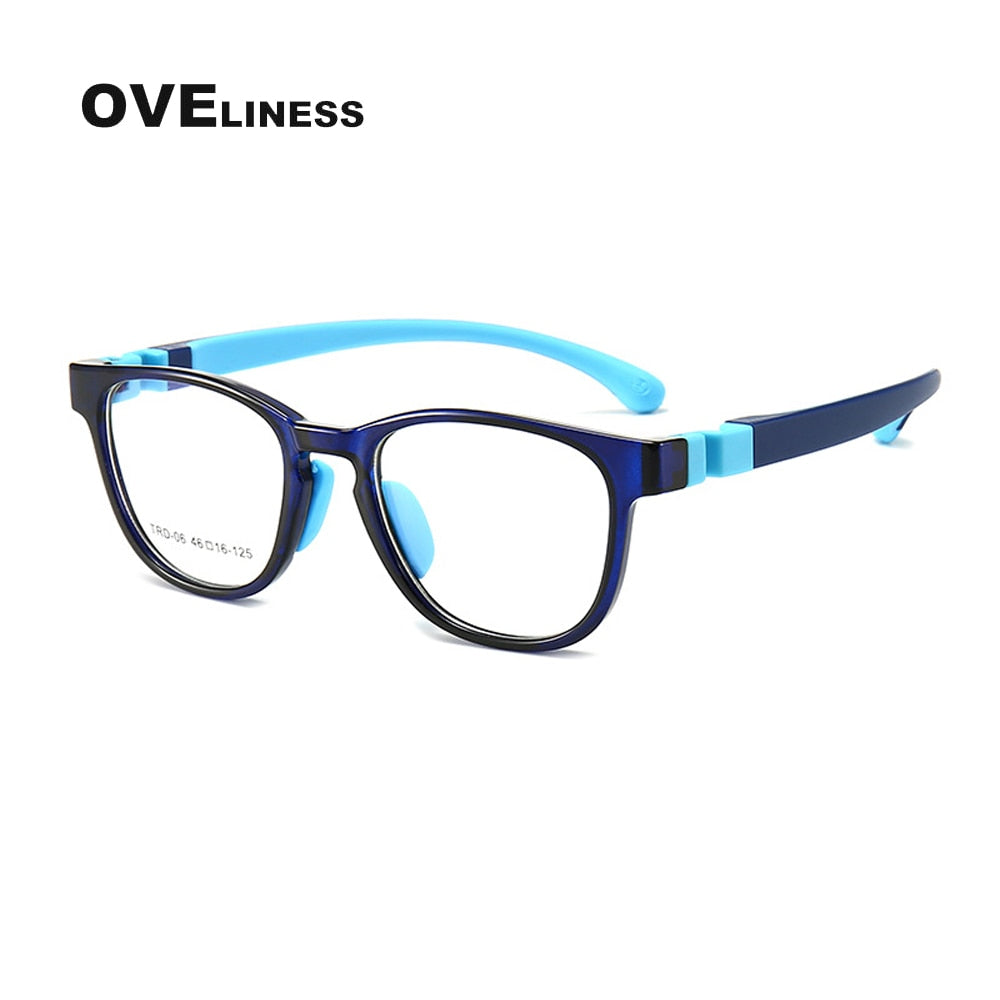 Oveliness Unisex Children's Full Rim Square Round Tr 90 Titanium Eyeglasses Olp06 Full Rim Oveliness C3