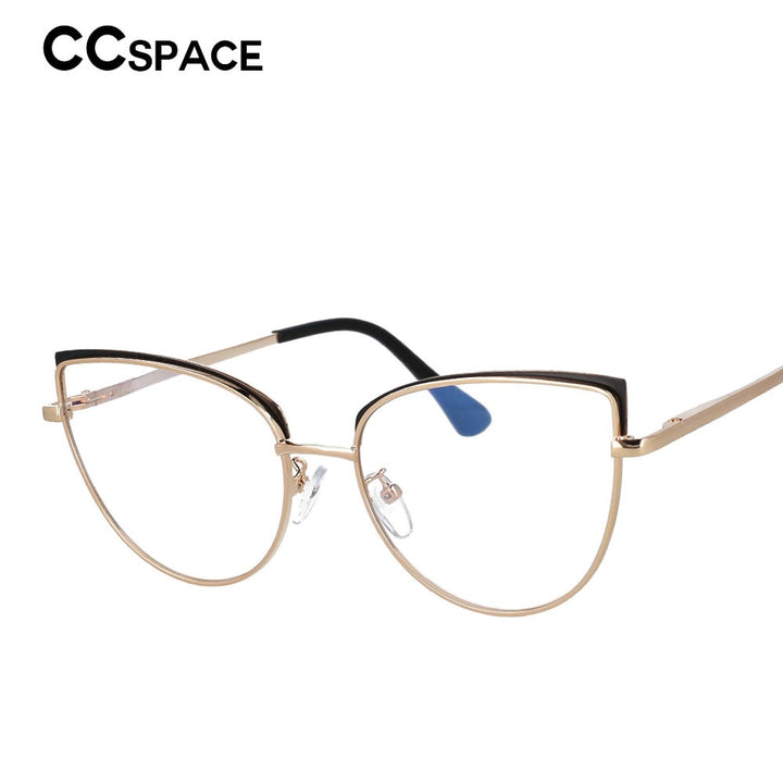 CCspace Unisex Full Rim Cat Eye Alloy Frame Eyeglasses 53101 Full Rim CCspace