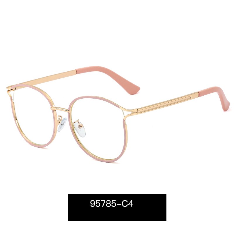 Hotony Women's Full Rim Round Cat Eye TR 90 Alloy Frame Eyeglasses 95785 Full Rim Hotony C4