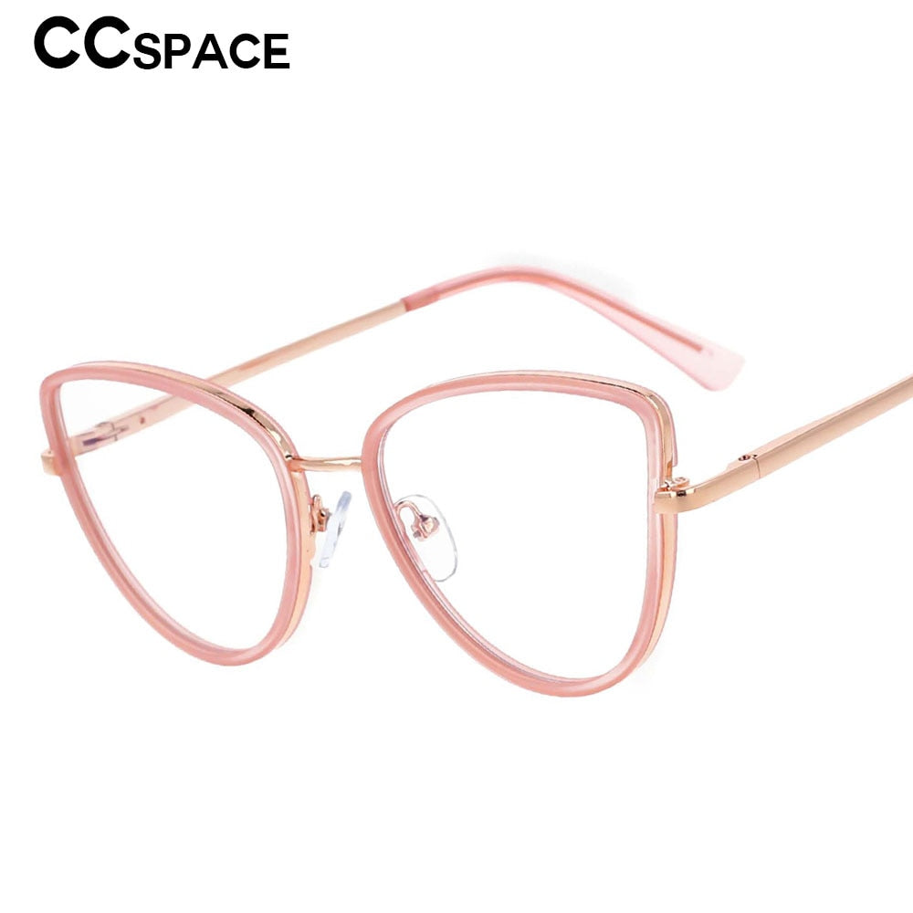 CCspace Women's Full Rim Cat Eyel Tr 90 Titanium Frame Eyeglasses 53369 Full Rim CCspace