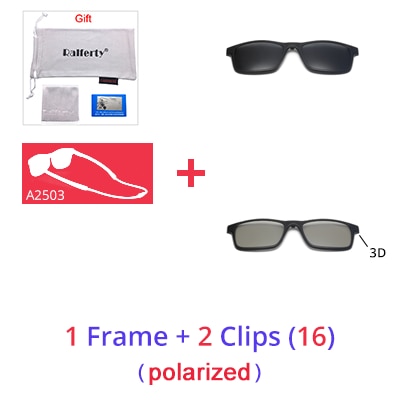 Ralferty Women's Full Rim Square Acetate Reading Glasses Clip On Sunglasses A2503 Reading Glasses Ralferty 1 Frame2 Clips 16 Anti blue 0 Degree