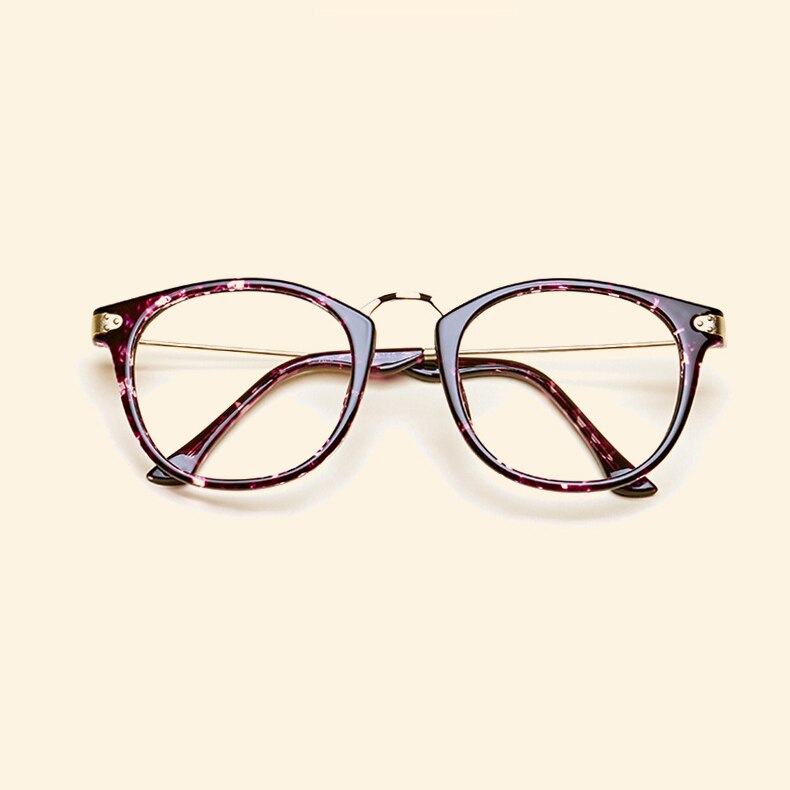Oveliness Unisex Full Rim Round Tr 90 Titanium Alloy Eyeglasses 5844 Full Rim Oveliness