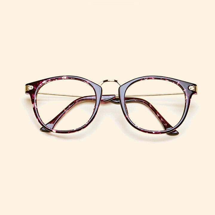 Oveliness Unisex Full Rim Round Tr 90 Titanium Alloy Eyeglasses 5844 Full Rim Oveliness