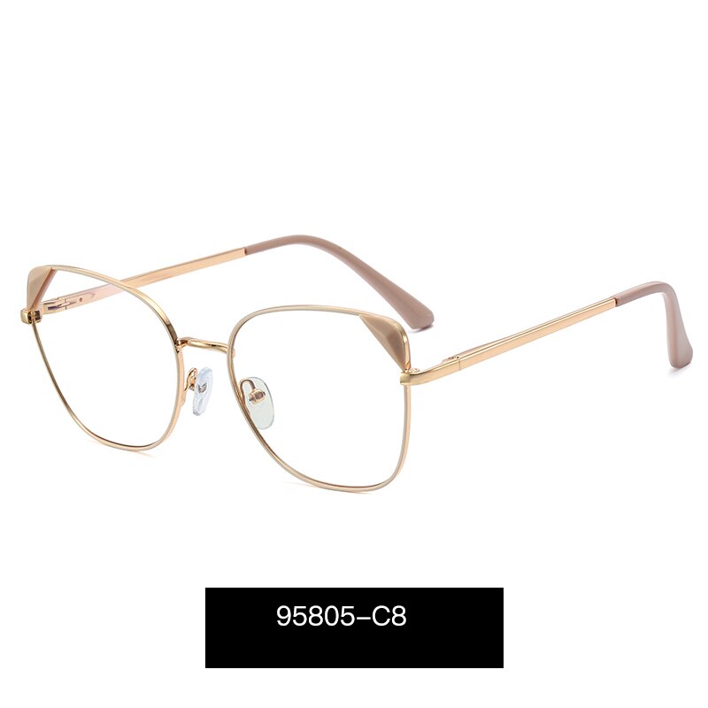 Hotony Women's Full Rim Cat Eye TR 90 Resin Alloy Frame Eyeglasses 95805 Full Rim Hotony C8