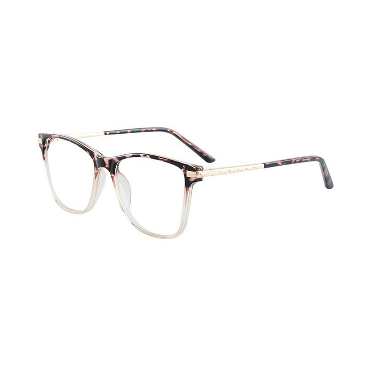 Hotony Women's Full Rim TR 90 Resin Square Frame Eyeglasses 7039 Full Rim Hotony Leopard