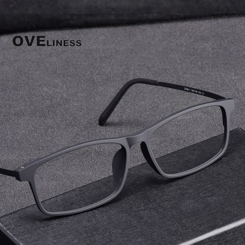 Oveliness Unisex Full Rim Square Ultem Resin Titanium Eyeglasses Ol20p99 Full Rim Oveliness