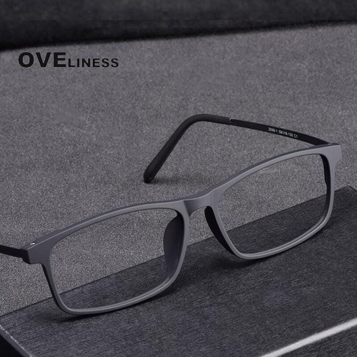 Oveliness Unisex Full Rim Square Ultem Resin Titanium Eyeglasses Ol20p99 Full Rim Oveliness
