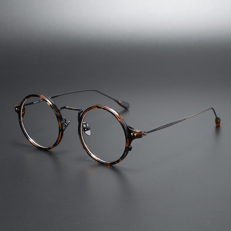 Cubojue Unisex Full Rim Round Acetate Alloy Myopia Reading Glasses M Reading Glasses Cubojue 0 tortoise