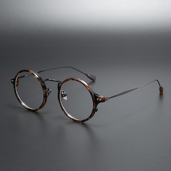 Cubojue Unisex Full Rim Round Acetate Alloy Myopia Reading Glasses M Reading Glasses Cubojue 0 tortoise