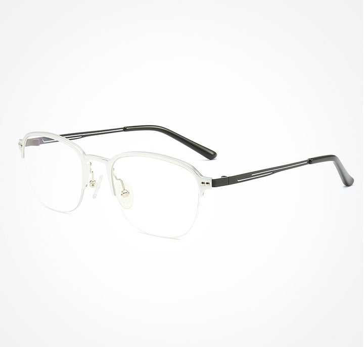 Hdcrafter Unisex Semi Rim Square Titanium Frame Eyeglasses 6097 Semi Rim Hdcrafter Eyeglasses