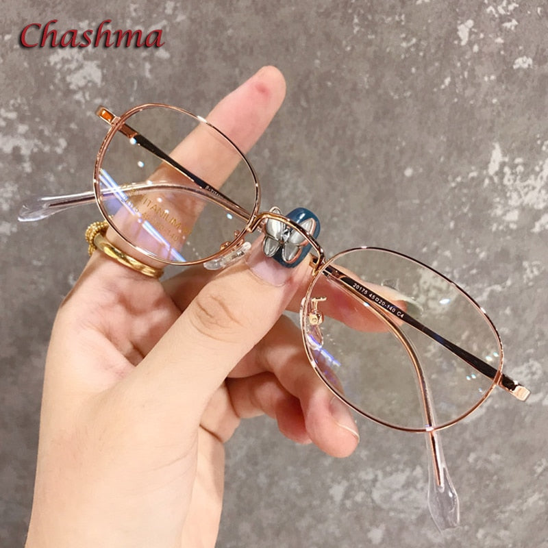 Chashma Ochki Unisex Full Rim Small Round Titanium Eyeglasses 20175 Full Rim Chashma Ochki