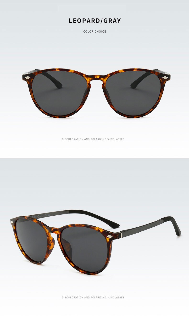 Reven Jate Unisex Full Rim Oval Alloy Rivet Tr 90 Polarized Sunglasses 9900 Sunglasses Reven Jate