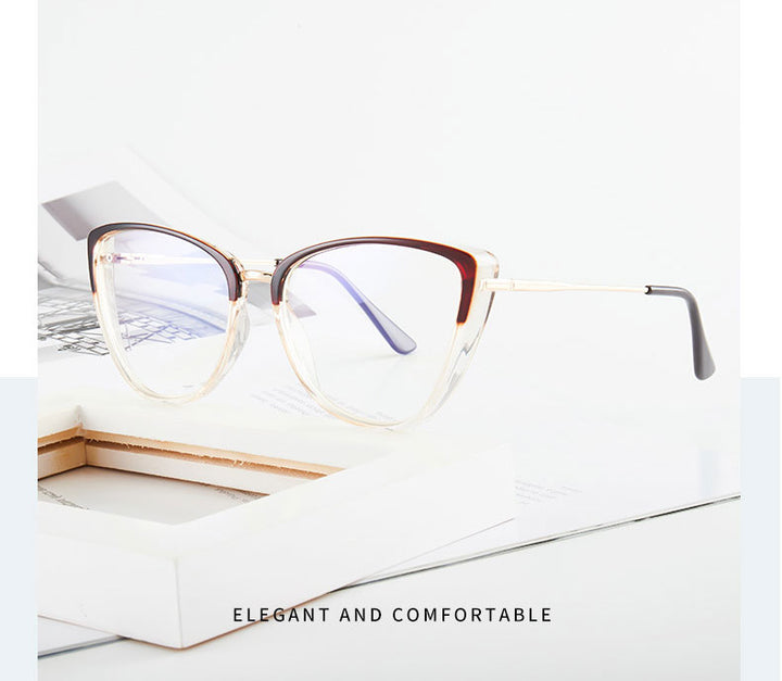 Hotony Women's Full Rim TR 90 Resin Cat Eye Frame Eyeglasses 7033 Full Rim Hotony