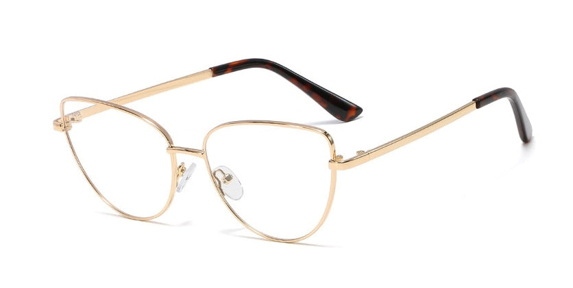 CCspace Unisex Full Rim Cat Eye Alloy Frame Eyeglasses 45969 Full Rim CCspace C1 gold
