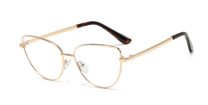 CCspace Unisex Full Rim Cat Eye Alloy Frame Eyeglasses 45969 Full Rim CCspace C1 gold