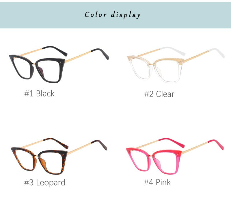 CCspace Unisex Full Rim Square Cat Eye Tr 90 Titanium Frame Eyeglasses 53384 Full Rim CCspace