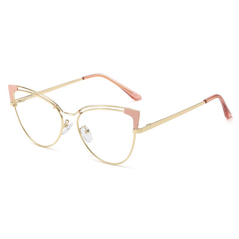 CCspace Full Rim Cat Eye Alloy Frame Eyeglasses 48297 Full Rim CCspace C2Pink
