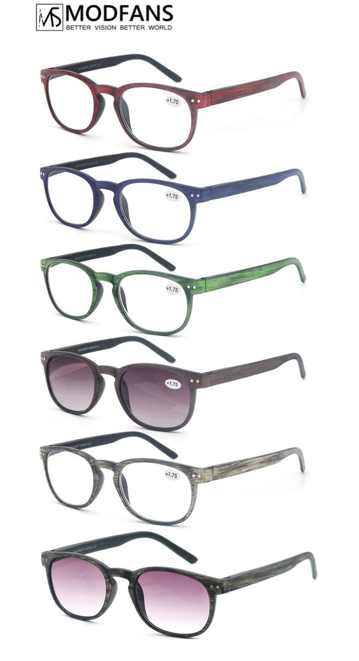 Modfans Unisex Full Rim Round Polycarbonate Reading Glasses R062 Reading Glasses Modfans