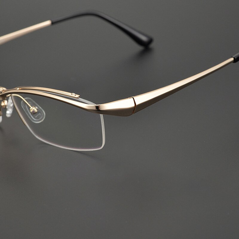 Muzz Men's Semi Rim Square Titanium Flip Up Frame Eyeglasses 18019 Semi Rim Muzz
