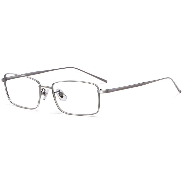 Aissuarvey Titanium Full Rim Frame Men's Rectangular Eyeglasses 1019a Full Rim Aissuarvey Eyeglasses gray  