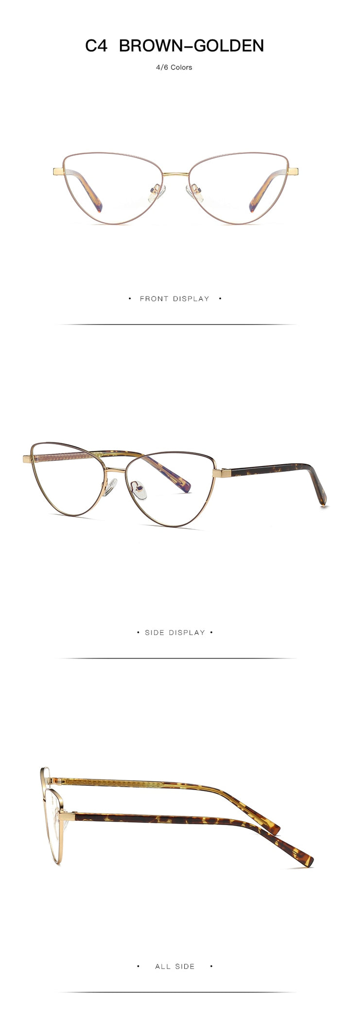 Hotochki Women's Full Rim Cat Eye Alloy Frame Eyeglasses 3006 Full Rim Hotochki
