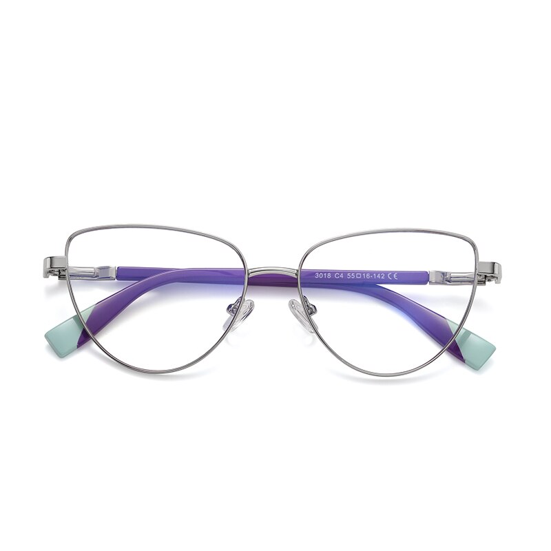 Hotochki Women's Full Rim Cat Eye Alloy Frame Eyeglasses 3018 Full Rim Hotochki C4