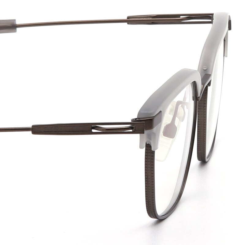 Muzz Men's Full Rim Square Titanium Acetate Frame Eyeglasses 107 Full Rim Muzz