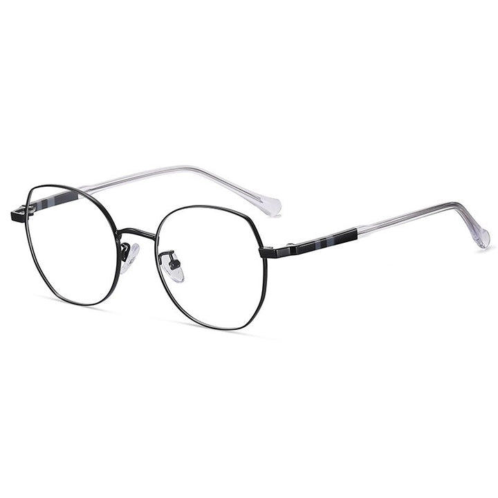 Hotony Unisex Full Rim Irregular Square Alloy Acetate Eyeglasses 1920 Full Rim Hotony