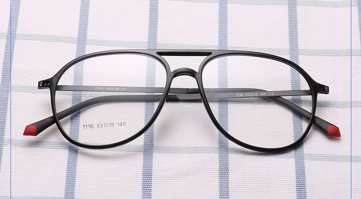 Reven Jate Unisex Full Rim Oval Acetate Eyeglasses 1116 Full Rim Reven Jate