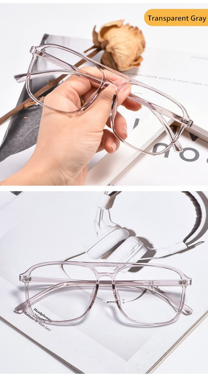 Yimaruili Unisex Full Rim TR 90 Resin Double Bridge Frame Eyeglasses D138 Full Rim Yimaruili Eyeglasses
