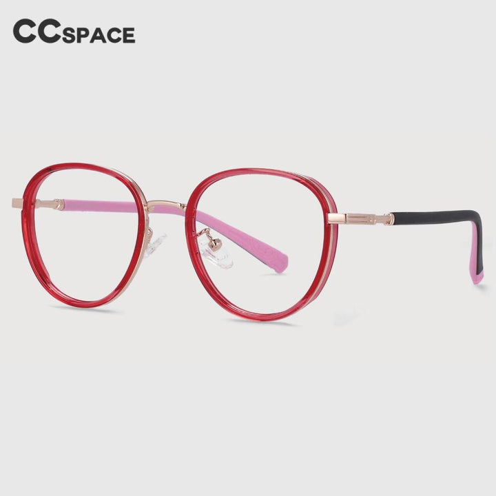 CCspace Children's Unisex Full Rim Round Tr 90 Titanium Frame Eyeglasses 53969 Full Rim CCspace