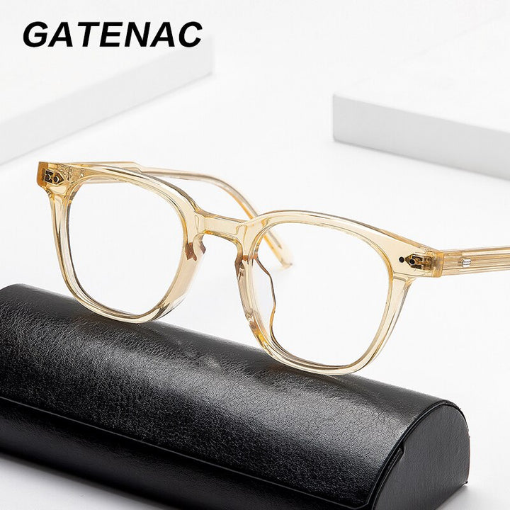 Gatenac Full Rim Square Acetate Frame Eyeglasses Gxyj645 Full Rim Gatenac
