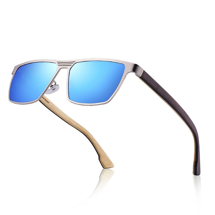 Yimaruili Unisex Full Rim Rectangular Bamboo/Wooden Frame Polarized Lens Sunglasses 8045 Sunglasses Yimaruili Sunglasses