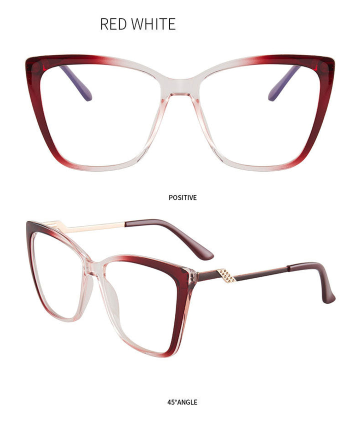 Hotony Women's Full Rim TR 90 Resin Square Cat Eye Frame Eyeglasses 7049 Full Rim Hotony