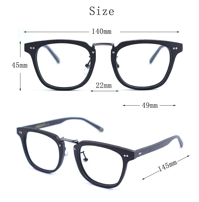 Hdcrafter Men's Full Rim Square Round Wood Alloy Acetate Frame Eyeglasses Ps7009 Full Rim Hdcrafter Eyeglasses