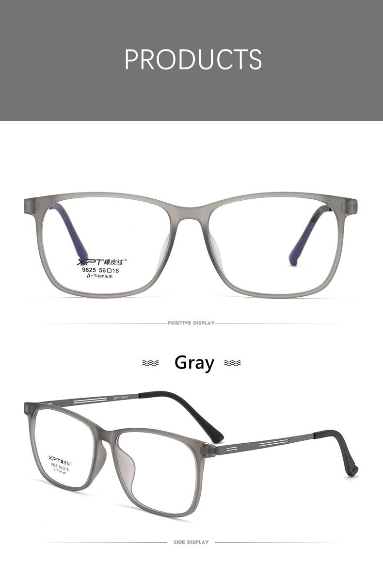Yimaruli Men's Full Rim Titanium Square Frame Eyeglasses 9825 Full Rim Yimaruili Eyeglasses