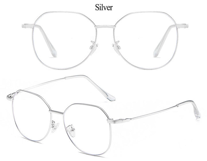 Hotony Unisex Full Rim Alloy Polygonal Frame Eyeglasses Zy9038 Full Rim Hotony