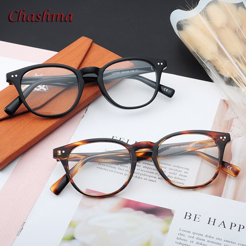 Chashma Ochki Unisex Full Rim Round Square Acetate Eyeglasses 7921 Full Rim Chashma Ochki