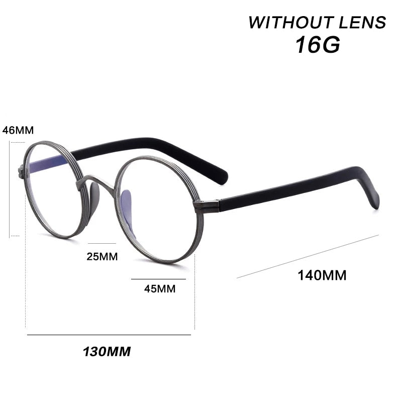 Gatenac Unisex Full Rim Round Titanium Acetate Frame Eyeglasses Gxyj47 Full Rim Gatenac