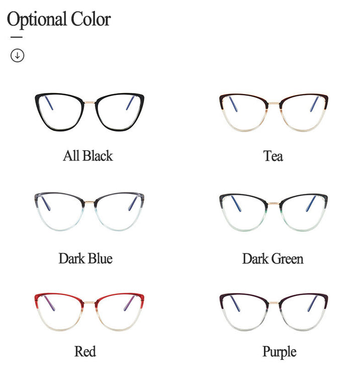 Hotony Women's Full Rim TR 90 Resin Cat Eye Frame Eyeglasses 7033 Full Rim Hotony
