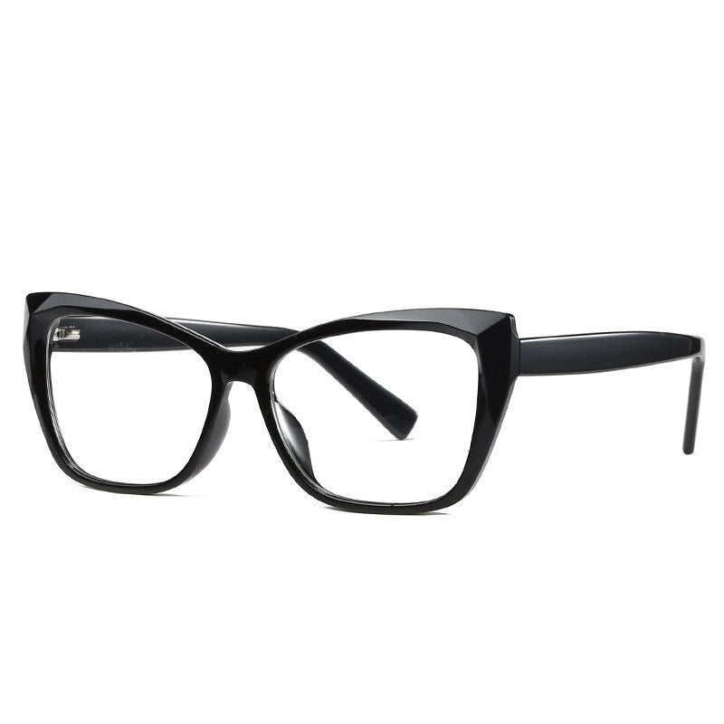 Chashma Women's Full Rim Cat Eye Alloy Acetate Eyeglasses 2002 Full Rim Chashma Bright Black