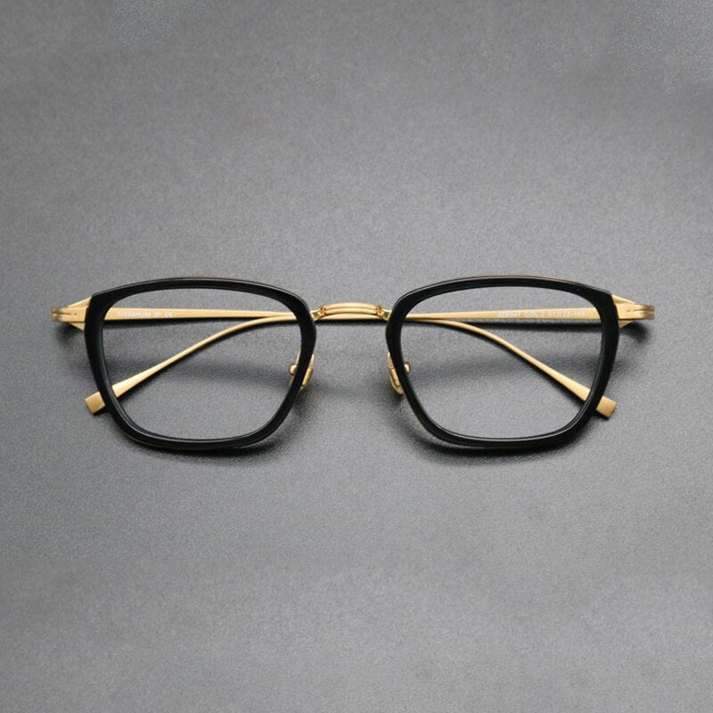 Gatenac Unisex Full Rim Square Acetate Titanium Frame Eyeglasses Gxyj548 Full Rim Gatenac 1