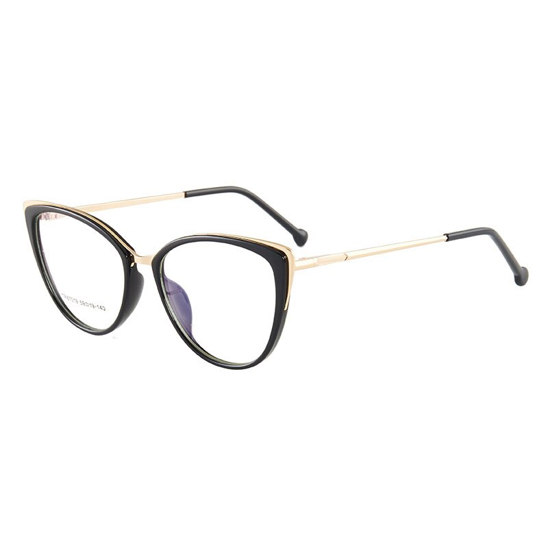 Hotony Women's Full Rim Cat Eye TR 90 Resin Alloy Frame Eyeglasses 7019 Full Rim Hotony Черный