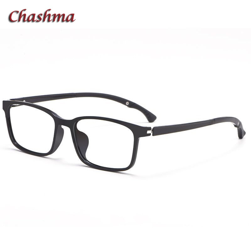 Chashma Ochki Unisex Full Rim Square Tr 90 Titanium Eyeglasses 5106 Full Rim Chashma Ochki Matte Black