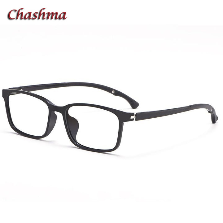 Chashma Ochki Unisex Full Rim Square Tr 90 Titanium Eyeglasses 5106 Full Rim Chashma Ochki Matte Black